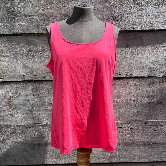 J. Jill Women's Pink Cotton Blend Sleeveless Everyday Tank Top Size 1X - Picture 2 of 7